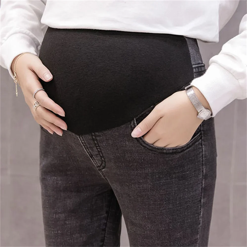 Pregnancy Abdominal Pants Jeans Maternity Pants For Pregnant Women Clothes High Waist Trousers Loose Denim Stretch Flared Jeans