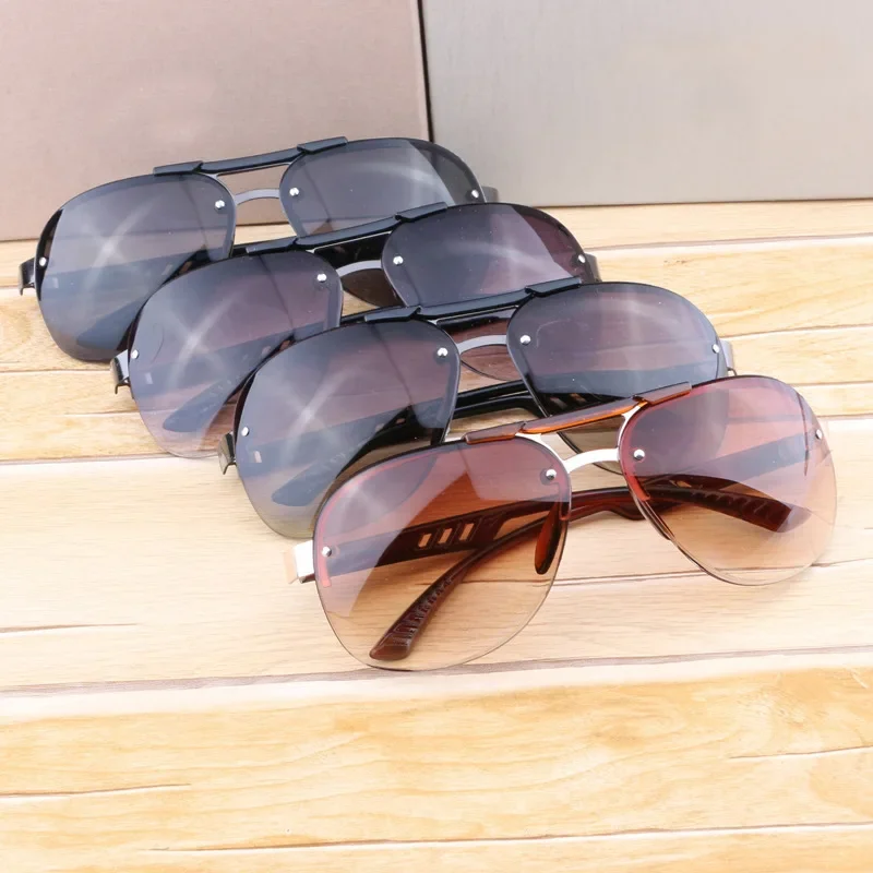 نظارات شمسية كلاسيكية بعدسات متدرجة للرجال والنساء ، نظارات شمسية رائدة ، نظارات شمسية بدون إطار ، نظارات للإناث والذكور ، فاخرة ، قيادة ، موضة ، UV400