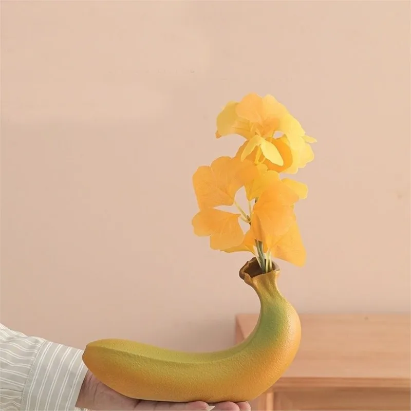 2025 New Fruit Shaped Ceramic Small Vase Succulent Multifunctional Vase Flower Pot Home/Office Desktop Decoration Ornament LI423