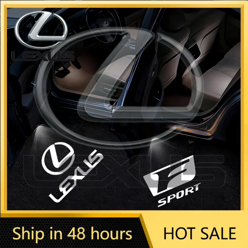 

2026 Hot Interior Stickers 2Pcs LED Welcome Lights Car Door Emblem Projector Lamps For Lexus LS LC RZ IS350 CT200h GX460 LX570 R