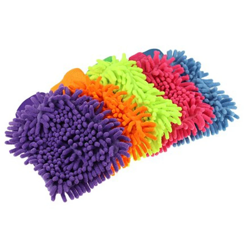 Car Wash Glove Chenille Microfiber Coralline Thickened Duster Double Sided Cleaning Glove Cleaning Duster Car Wash Cleaning Tool