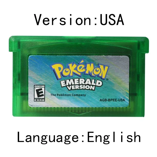 ビデオゲームカートリッジ,ポケモンシリーズ,gbaゲームコンソールカード,ラビー,fird,サファイア,エメラルド,リーフグリーン,米国版,32ビット