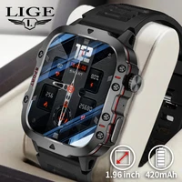 Reloj inteligente LIGE para exteriores para hombre, pantalla de 2,01 "", 3AT, resistente al agua, Bluetooth, llamada, voz Ai, reloj inteligente deportivo para Android, Xiaomi, IOS