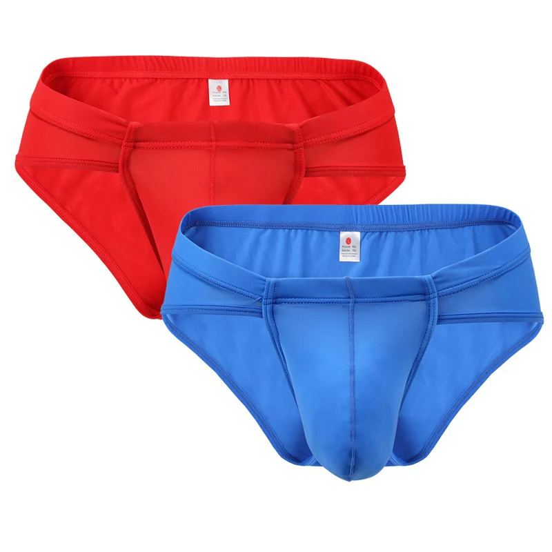 2Pcs/1Pcs Men\'s Underwear Briefs Sexy Panties Male Mens Super Soft Brief Ice Silk Jockstrap Underpants