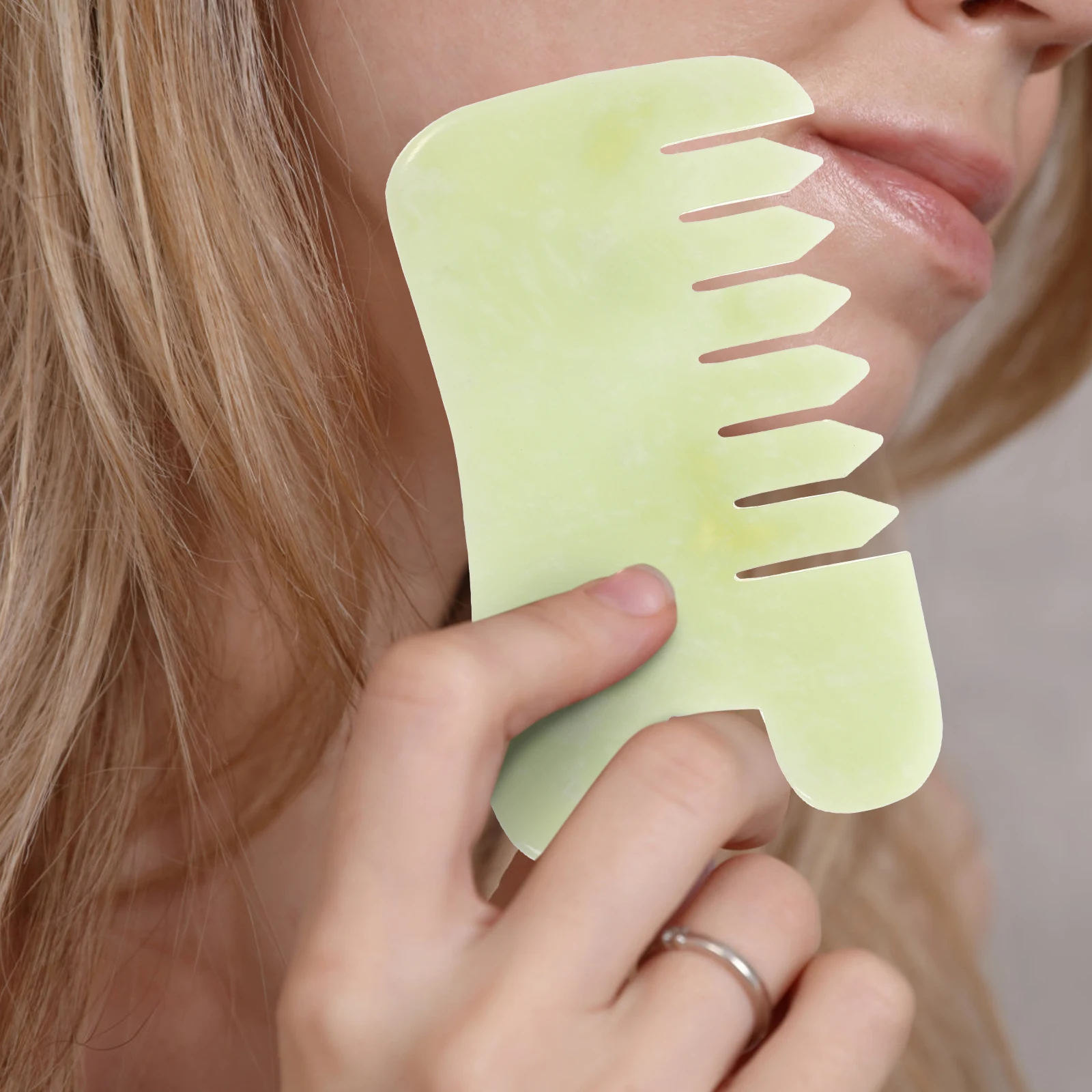 

Jade Comb Gua Scraping Massage Tool Smooth Skin Nourishment Health Care Plate Facial Beauty SPA Durability Ergonomic Design