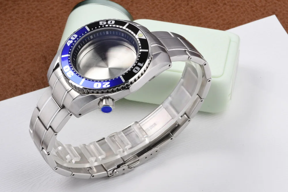 Uhrengehäuse aus Stahl, SBDX001, C3, leuchtendes Saphirglas, Taucheruhr, passend für Seiko für NH35/NH36 Automatikwerk, Uhrenzubehör – Detail 2