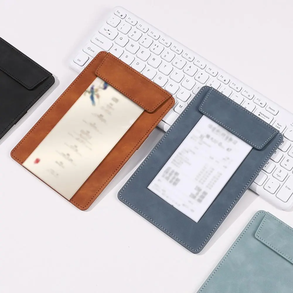 PU Leather Mini Magnetic Writing Clipboard Writing Pad Business File Folder Restaurant Menu Covers Document Filing Organizer