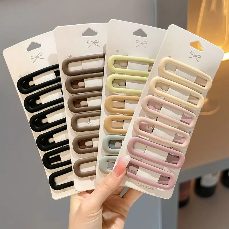 

6pcs Fashion Practical Versatile Morandi Color BB Hairpin Hair Side Clips for Girls Women Kids Childs Ladies Hair Accessories
