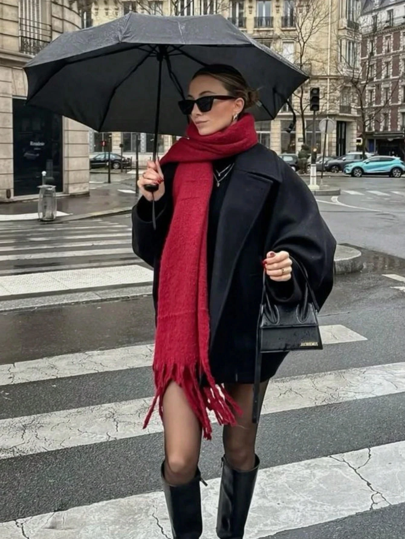 Winter Scarf Women Luxury Autumn Winter Cashmere Scarf Thickened Warm Shawl Classic Tassels Fluffy Scarf Solid Color Soft Shawl