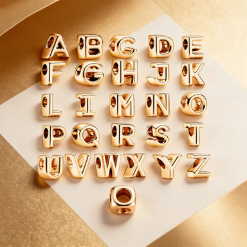 

Rose Gold Plated Alphabet A-Z Charms for Silver 925 Bracelet DIY Jewelry Making Personalized Initial Bead Pendant for Women Gift