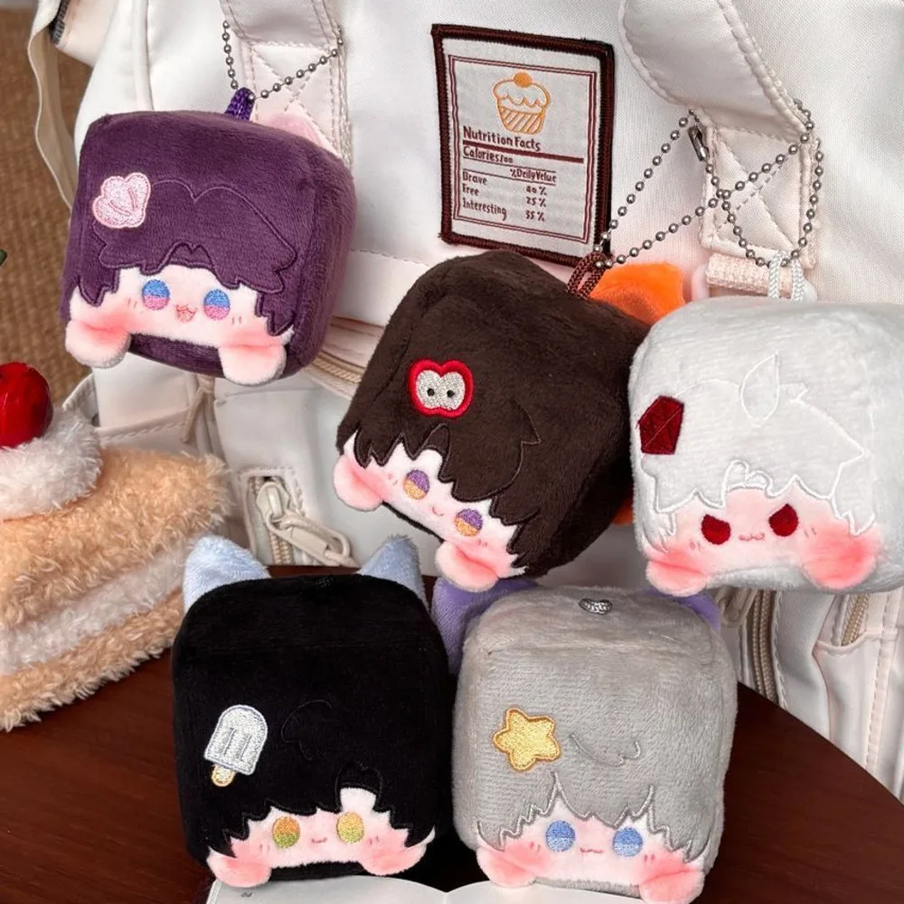 Love and Deepspace Small Cube Cotton Doll Plush Keychain Zayne Sylus Caleb Xavier Rafayel Kawaii Stuffed Doll Pendant Xmas Gift