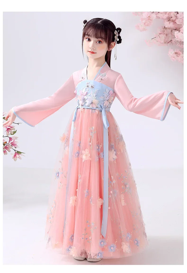 فستان بناتي للهالوين لعام 2025 على الطراز الصيني من Hanfu ملابس أطفال خرافية للهالوين ملابس تنكرية تقليدية للأطفال