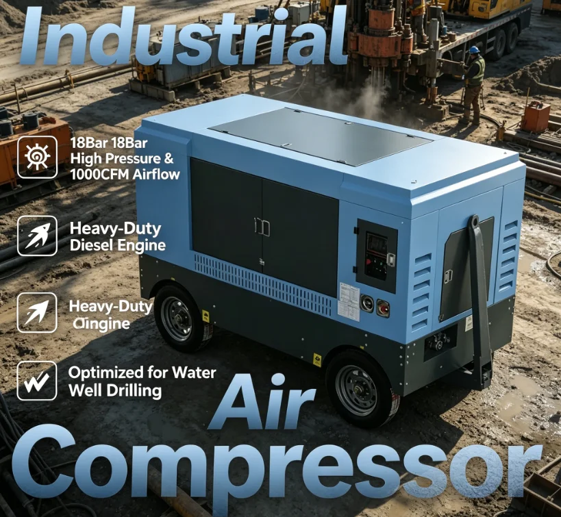 Customized Screw Portable Diesel Quiet 350 Cfm Air Compressor Hanbell Screw Compressor