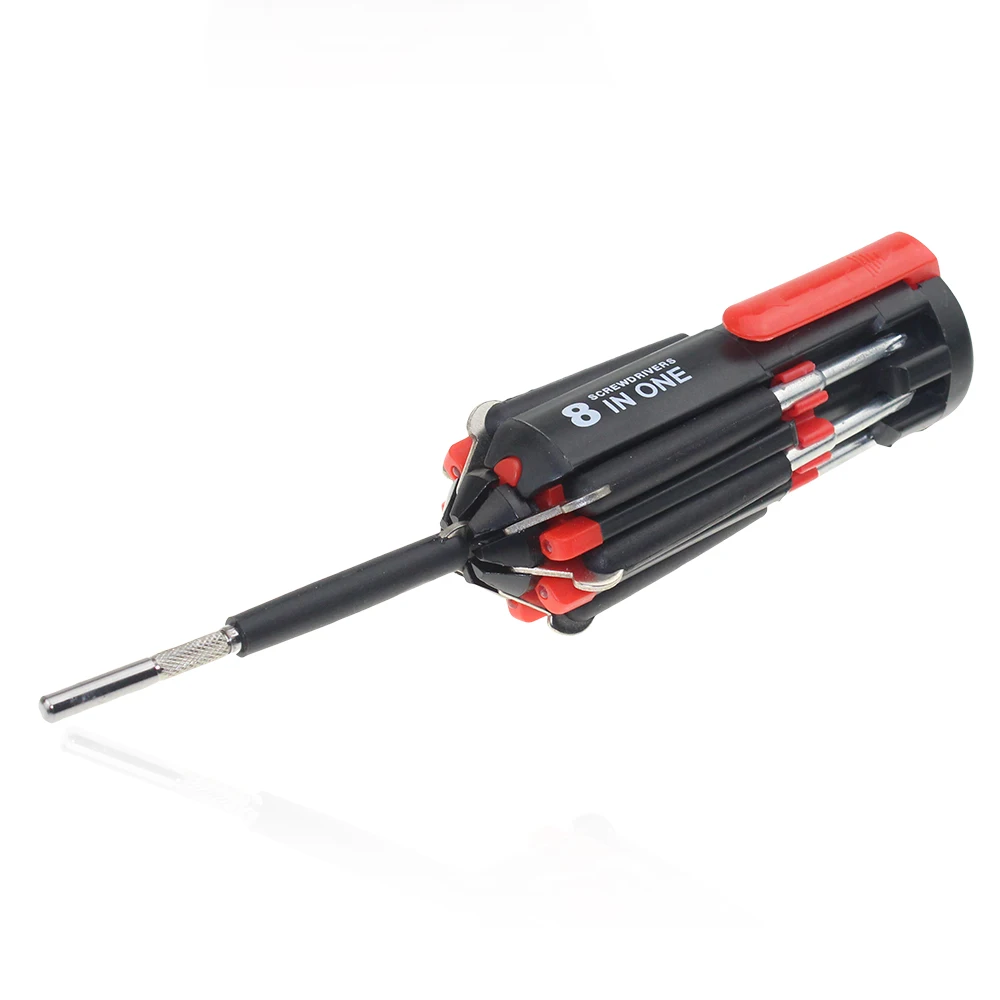 8 In 1 Slotted Phillips Screwdriver Precision With LED Light Folding Screwdriver Bits Multitool Household Repair Tool