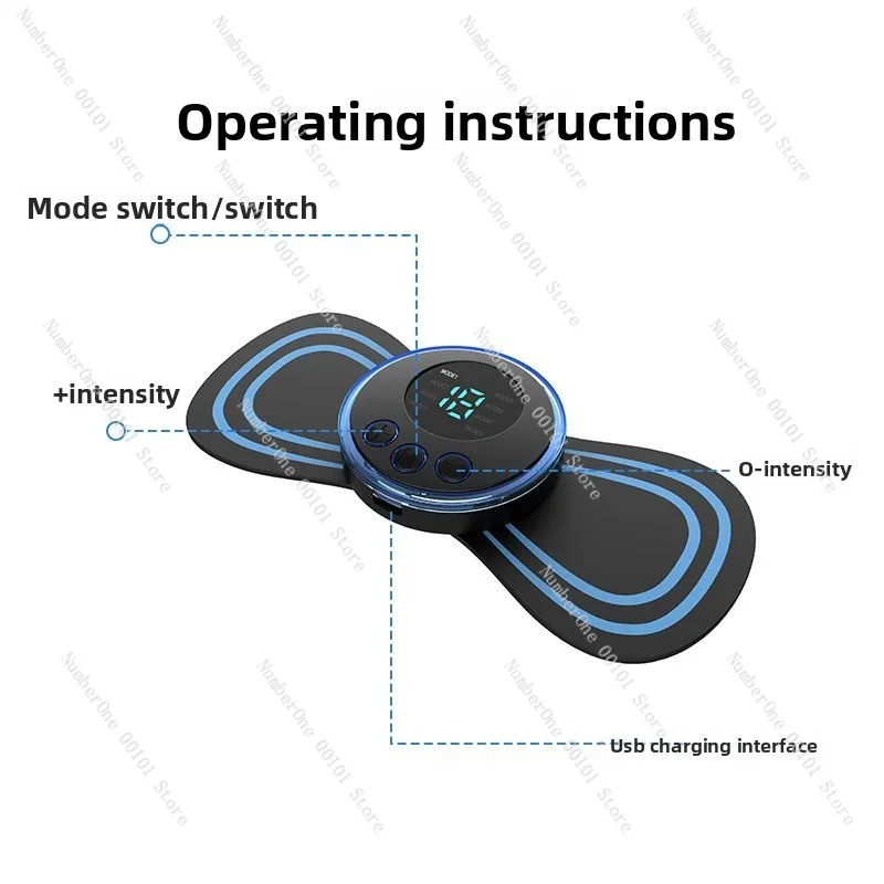 Cervical Massage Sticker Low Frequency Intelligent Pulse, TENS EMS Body Massager OEM Home Pain Relief Device