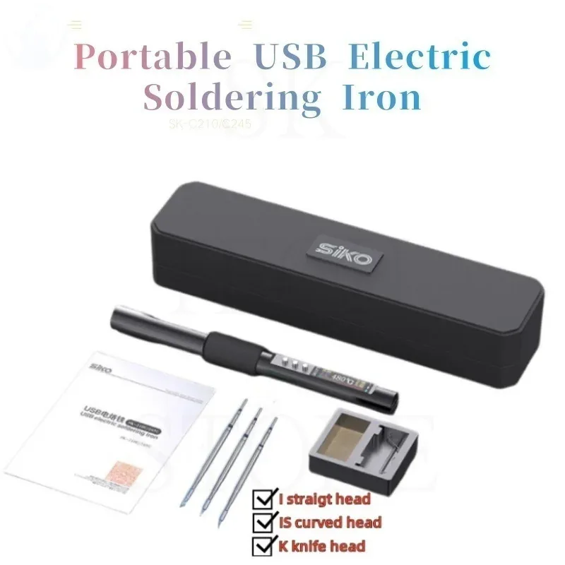 

210 245 Portable Wireless Electric Soldering Iron Kits C210 C245 Tip Auto Sleep USB Cordless Soldering Flat Iron without Battery