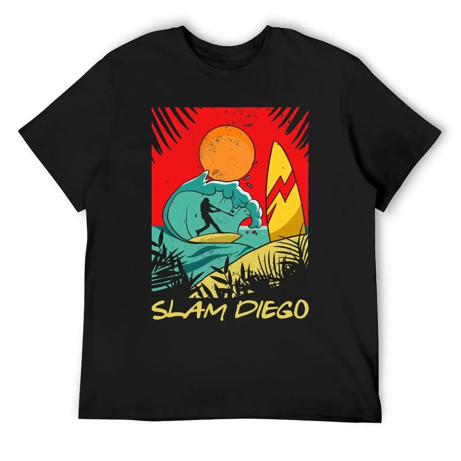 

Slam Diego Sunset Palm Tree San Diego Baseball Grand Slam T-Shirt cheap stuff korean fashion shirts men graphic