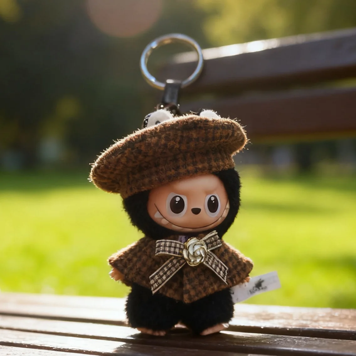 Uroczy zestaw ubranek dla lalki Labubu 10 cm, wykwintne brązowe ubranka dwuczęściowe, ubranka dla lalek Labubu 4.0, pluszowe zabawki, dekoracje DIY, mini akcesoria.