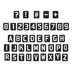 Small PVC Character Blocks for Tactical Vest Backpack DIY 26 Letters 10 Numbers 5 Special Symbols Glow in Dark Hook&loop Patches