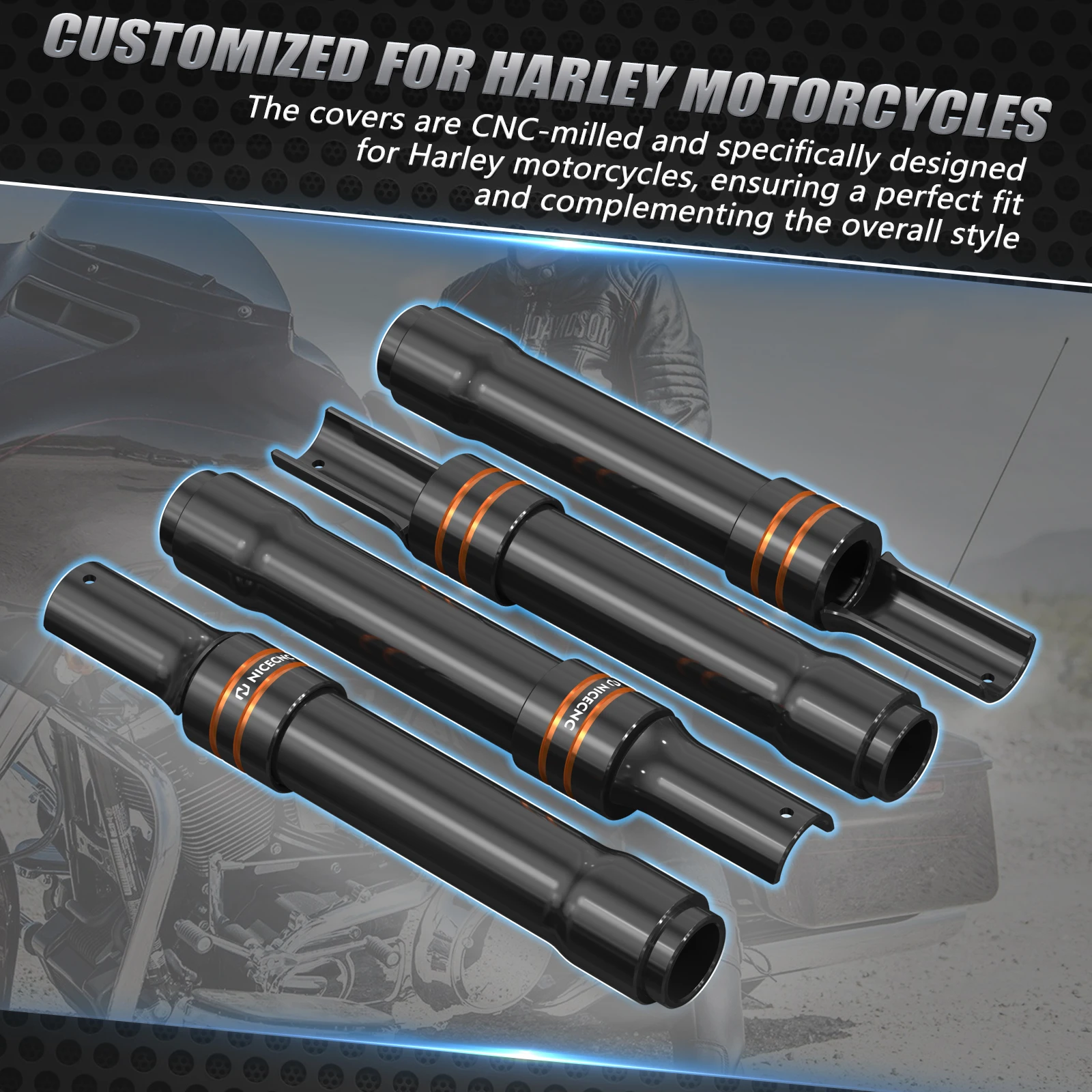

Motorcycle Pushrod Tappet Covers for Harley Ultra Limited/Low Street Glide RoadKing Electra Glide CVO Tri Glide Heritage Classic