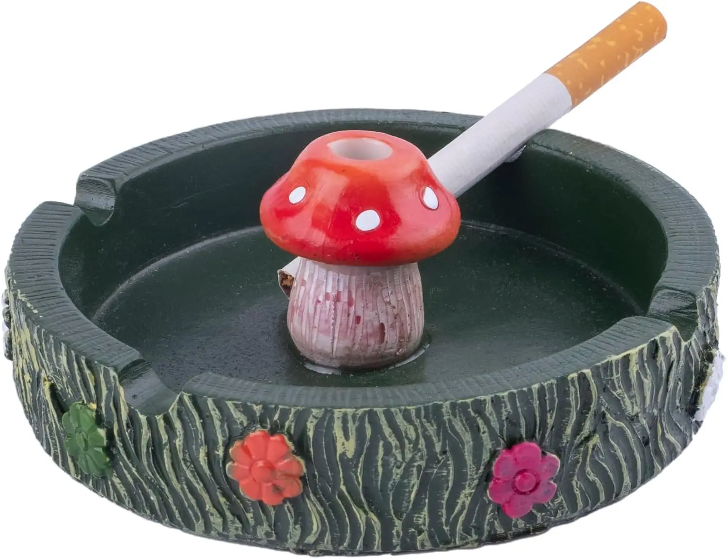

Fantastical Mushroom Ashtray - Resin Decor for Home Office, Cute Smoking Accessory Gift (Green)