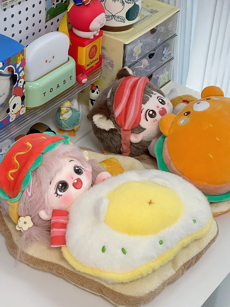 20cm doll clothes food sleeping bag hamburger cotton bjd doll piece props small items accessory Fried Eggs Scene layout