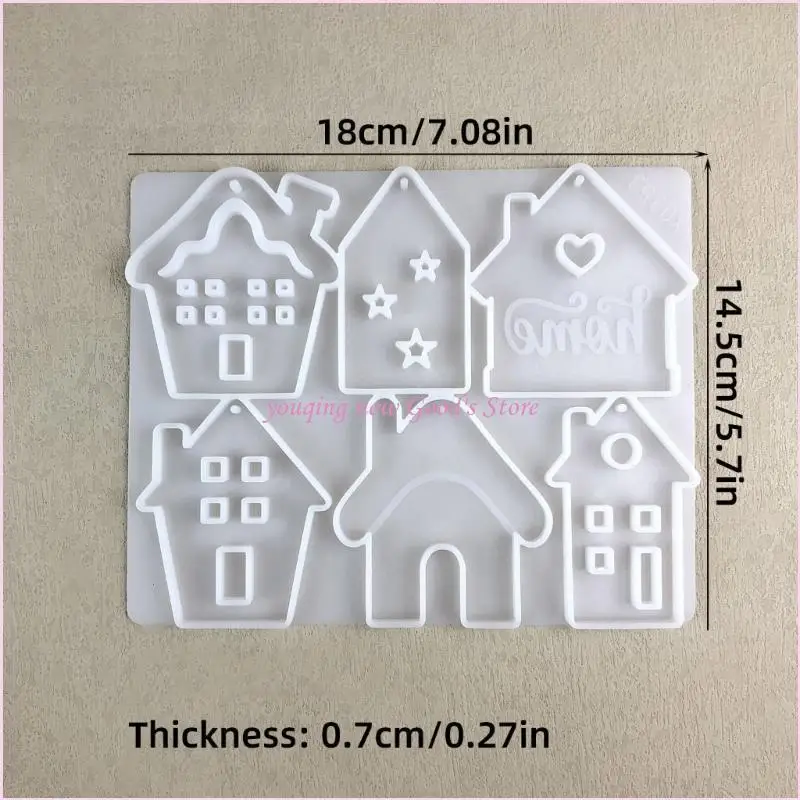 57QA سيليكون البيت المفاتيح قالب أنيق مفتاح سلسلة صب أداة الايبوكسي كيرينغ قالب اليدوية الديكور لعشاق الحرفية