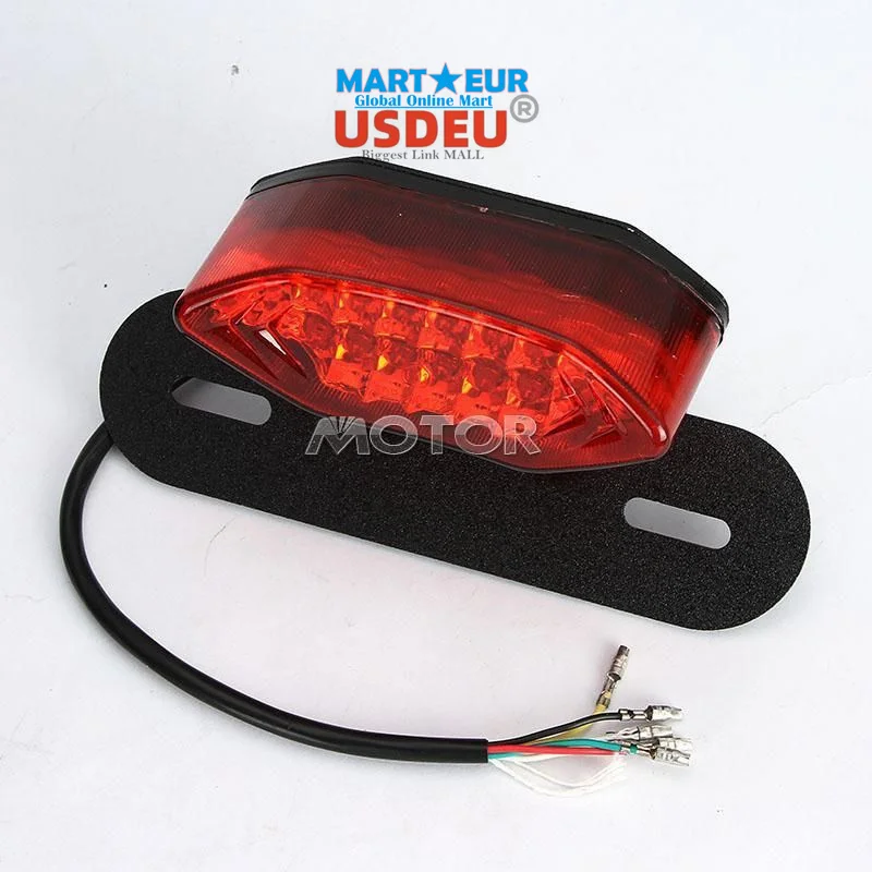Motorcycle LED Plate Holder Tail Light Brake Custom License dual sport