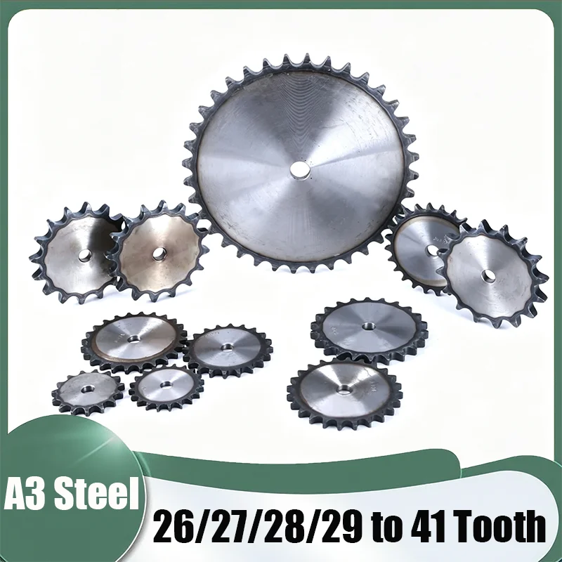 08B Flat Chain Gear 26/27/28/29/30/31/32/33/34/35/36/37/38~41 Teeth Industrial Flat Sprocket Wheel A3 Steel Tooth Pitch 12.7mm