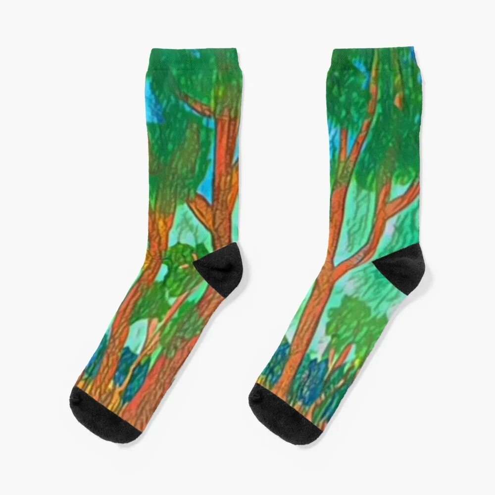 Trees on the Sangamon Socks Men'S Winter Thermal Socks