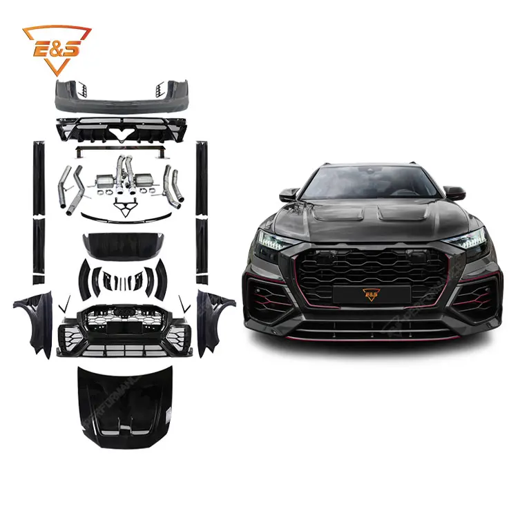 Dry Carbon Fiber Body Kit Für  RSQ8 Upgrade auf M Style Front Hecks toß stangen kotflügel Auspuffs pitzen Dach flügel Motor