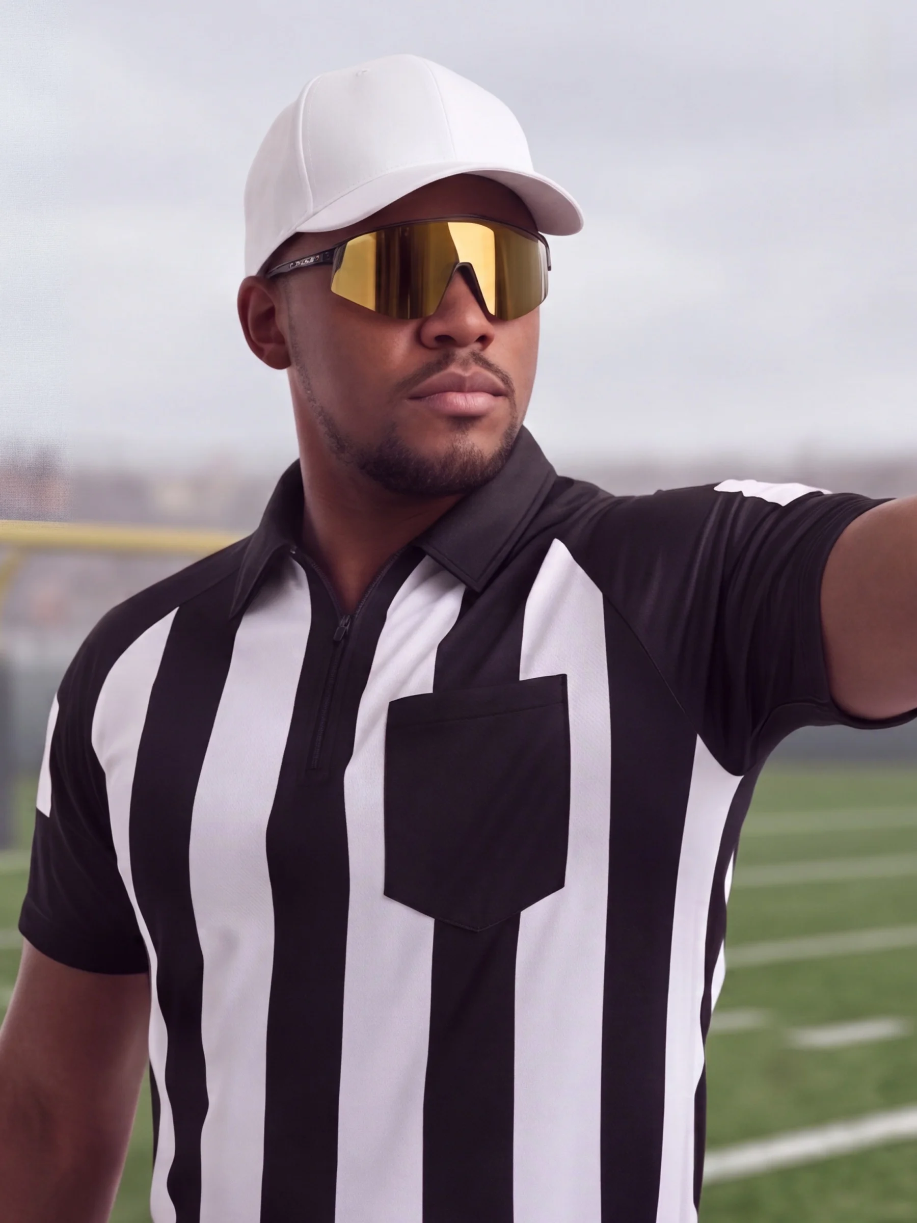 Professional Rugby Football Match Referee Uniform Striped Loose Style for Men And Women Outdoor Sports Fitness Fans Supplies