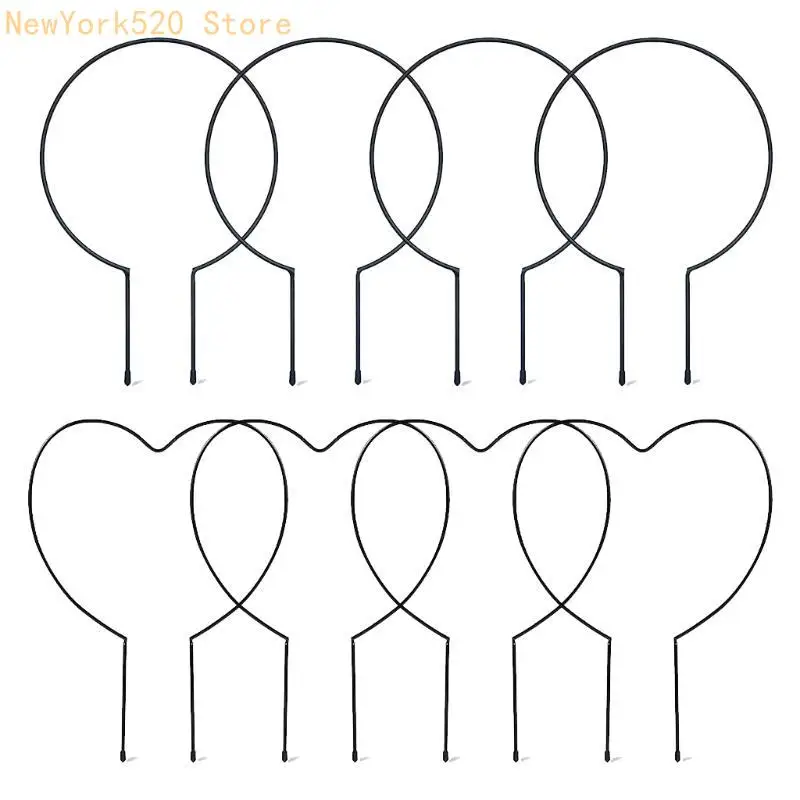 4 Pieces Garden Trellis Rust Vine Plant Metal Support Wire Plants Climbing Holder Rack for Garden Stem Stalks Vines N84C