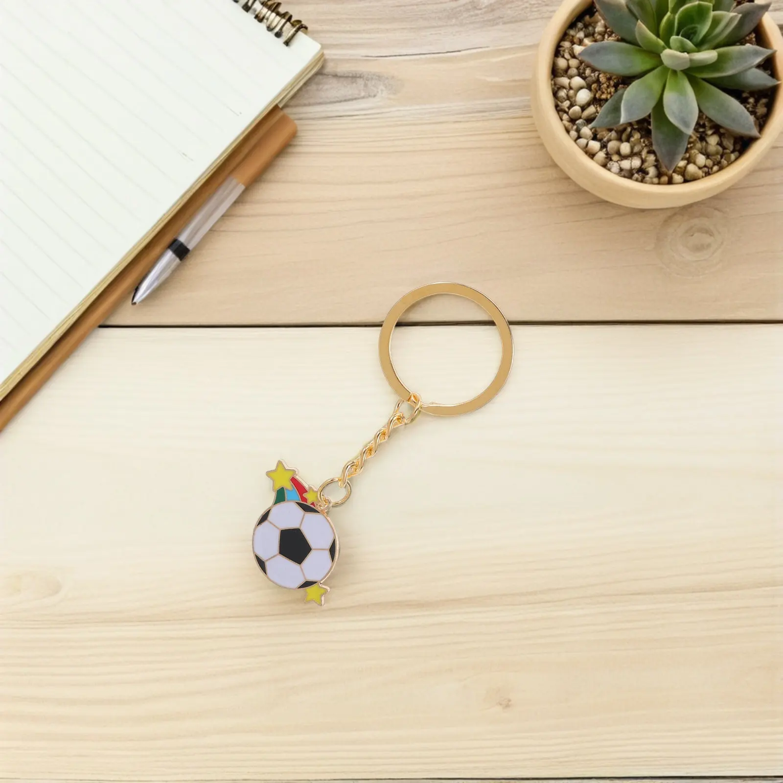 10Pcs Soccer Ball Keychains Football Sports Fan Metal Pendant Backpack Charms Birthday Party Bag Fillers Keychain