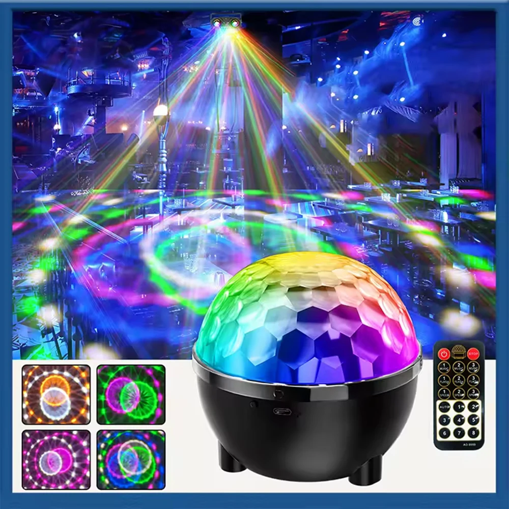 

3/6 цветов светодиодный сценический диско-светильник для рождественской вечеринки, дома, КТВ, свадебного шоу, диско-шара, вечерние огни, USB-стробоскоп с пультом дистанционного управления
