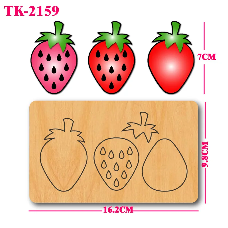 Strawberry pattern (with and without seeds) leather cutting knife mold, DIY handmade decoration leather crafts production