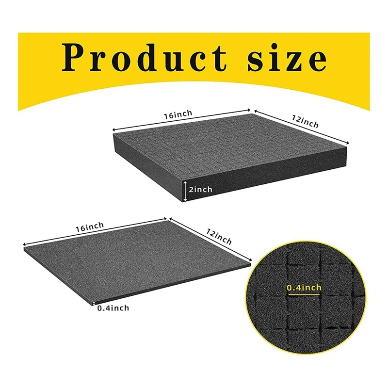 Grid Foam Cube-Foam, 2 Pieces 400x300x50mm/2 Pieces 400x300x10mm, Tool Box Camera Case Foam, Case Insert,Tool view 4