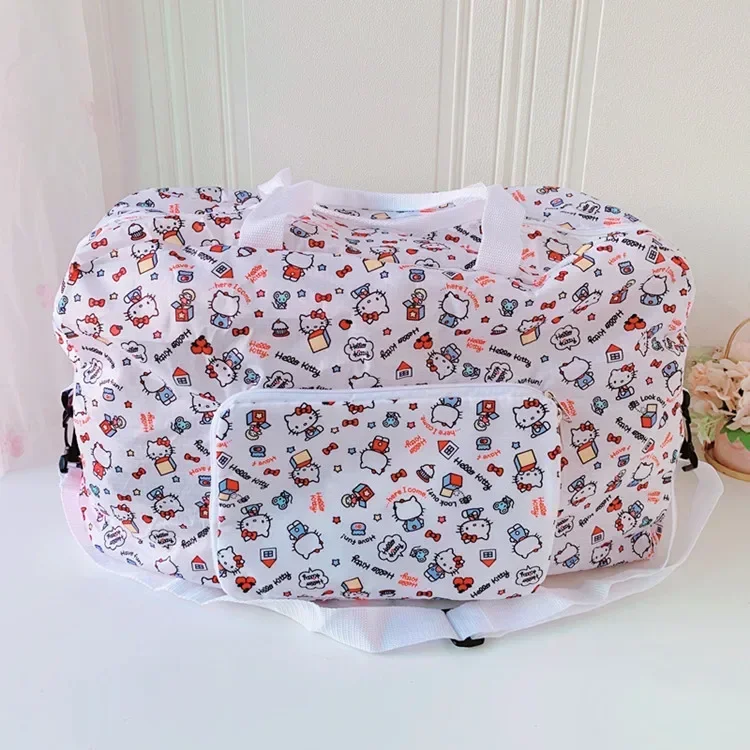 

Sanrio hello kitty cartoon foldable travel bag Kuromi handbag female large-capacity shoulder bag storage bagg