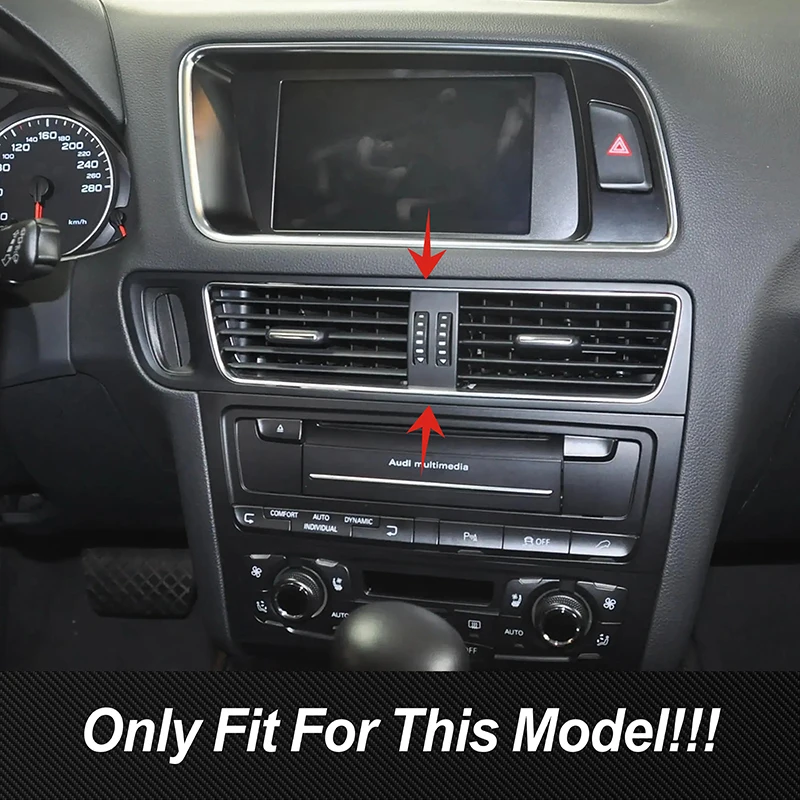 For Audi Q5 2010-16 LHD Car Styling Center Console Key Hole Air Condition Outlet Panel Frame Decorative Sticker Trim Accessories