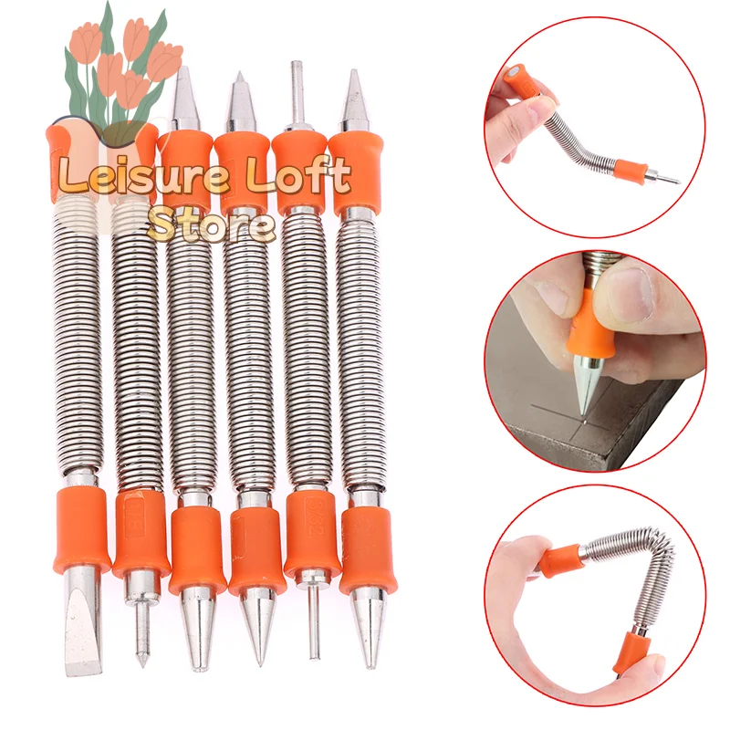 Spring-Loaded Punch Set Rivet Removal Wood Chisel Tools Nail Center Pinning Punches Included for Home Improvement