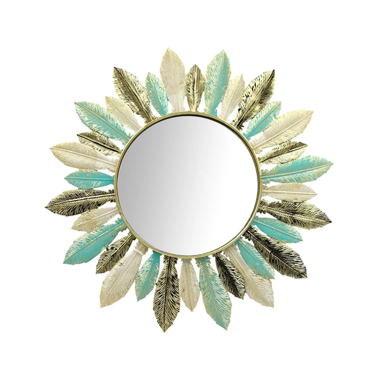 Espejo Decorativo de Pared con Diseño de Pluma, Estilo Bohemio, para Hotel, Baño, Dormitorio, Comedor