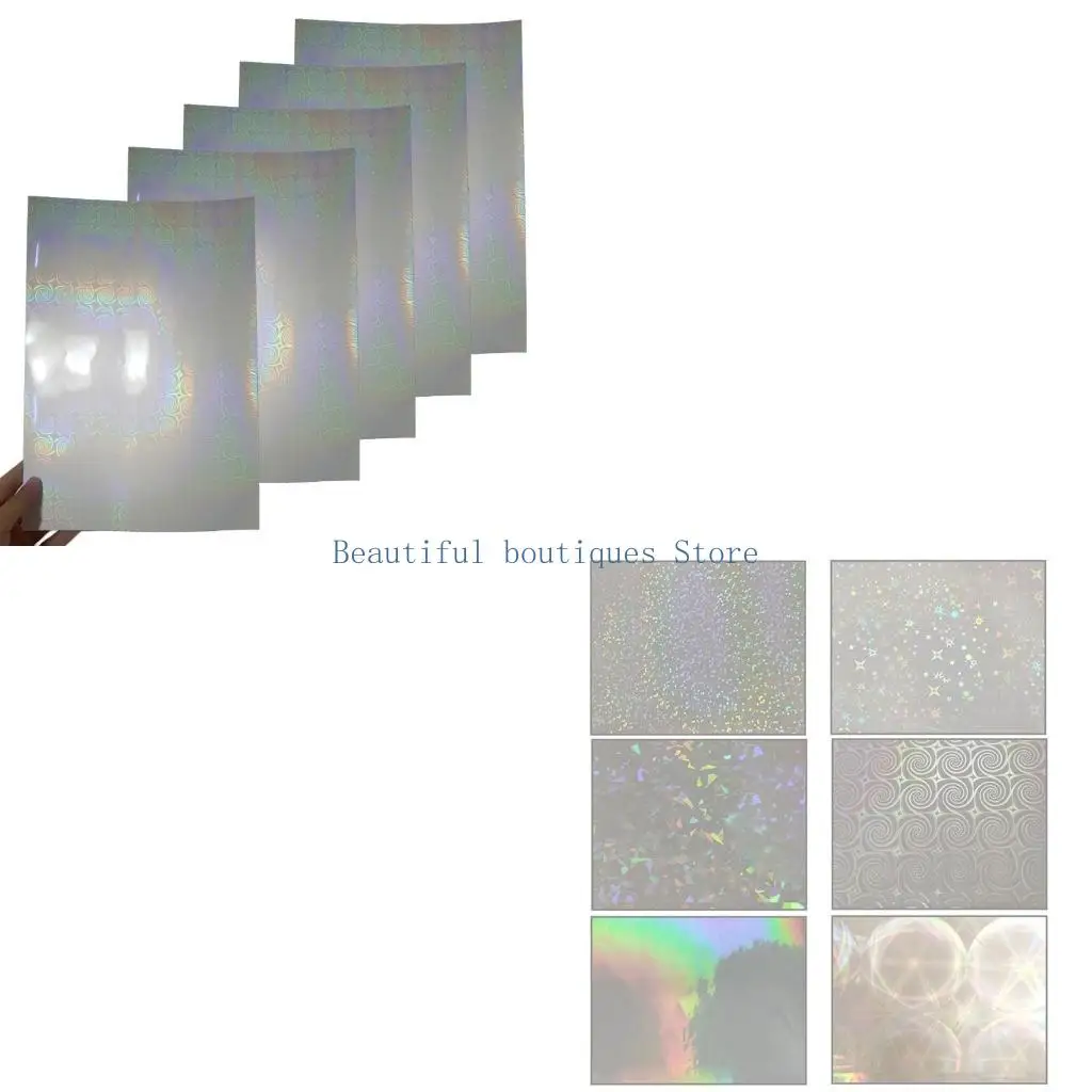 U4LF Broken Glass Sturdy Cold Laminated Film Glitter Holographical Overlay Laminating