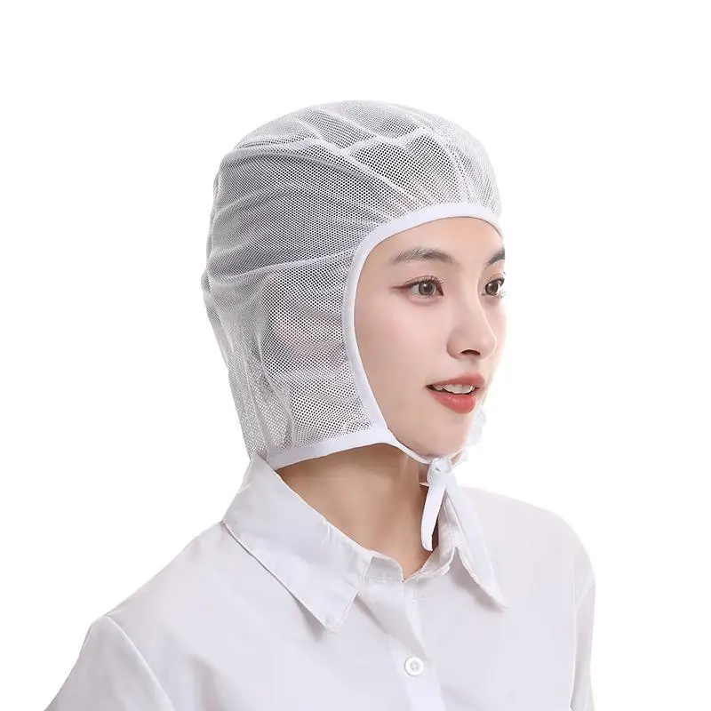 Breathable Mesh Work Cap Adjustable Strap Washable Soft Fabric Perfect for Catering Bakery Shop Frontline Workers