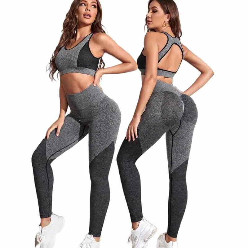 

Fitness Yoga Set Seamless Sport Women's Sportswear High Waist Leggings Workout Outfits Two Piece Gym Sets Womens Clothing