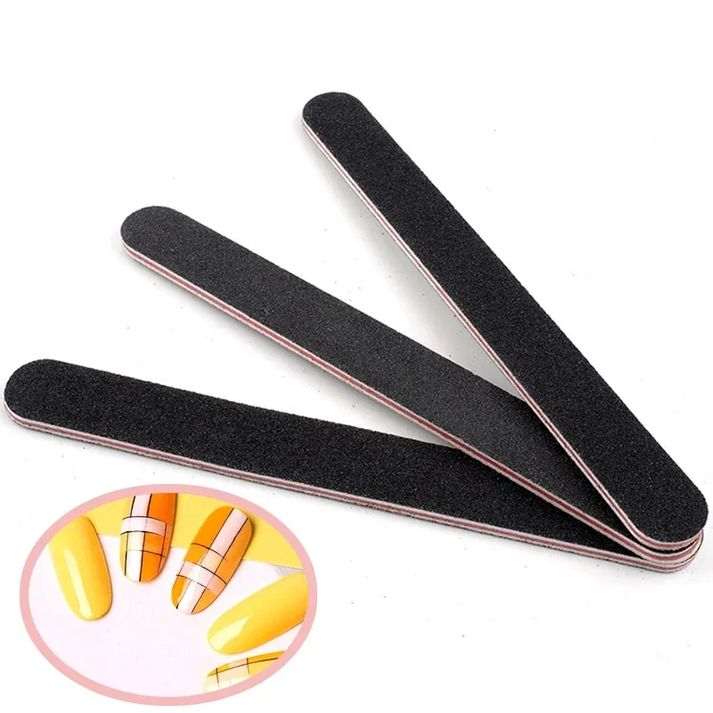 5pcs Double Sides Nail File Sandpaper Strong Nail Files Buffer For Manicure Sanding Lime Tool