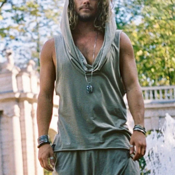 

Summer American Street Sports Sleeveless Hooded Vest for Men