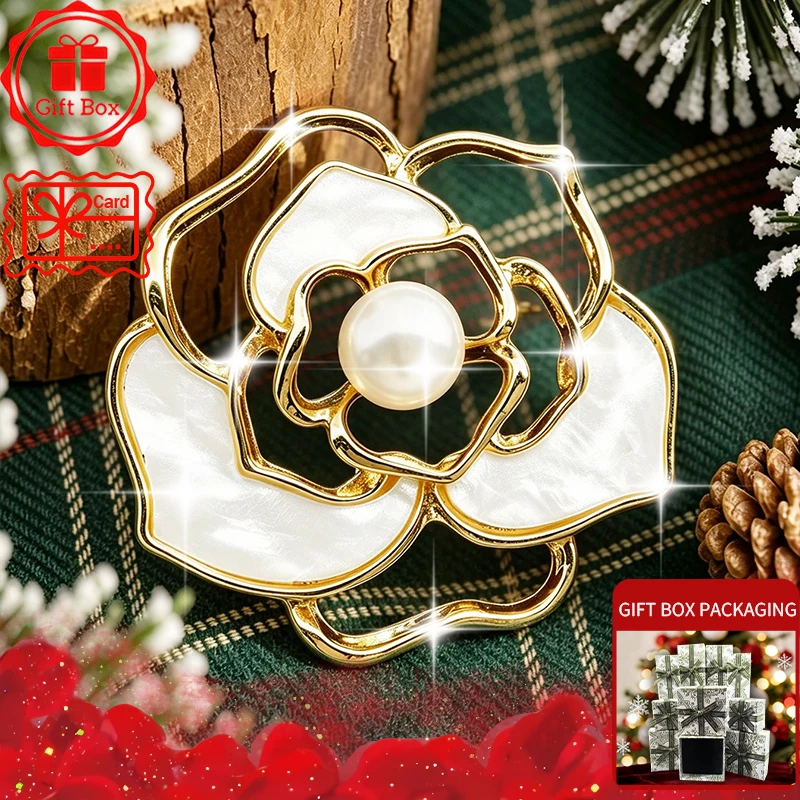 Rose Brooch with gift box, 2026 new style, elegant and fashionable. Wearing at daily and holidays. Good gift choices.