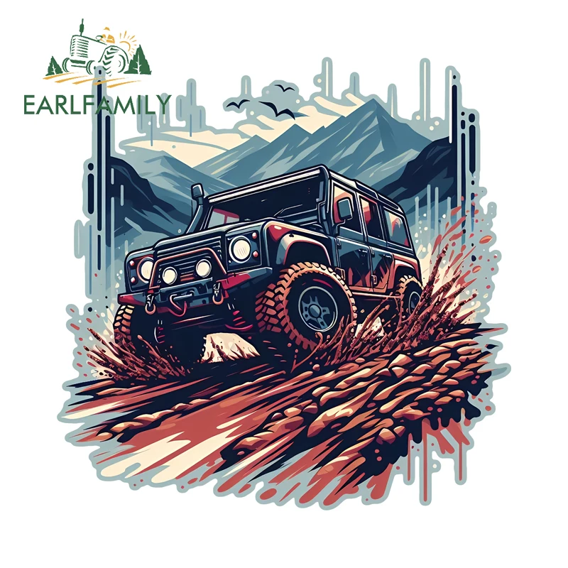 EARLFAMILY 4×4 Off Road Item Car Stickers Amusing Personality Graffiti Decals Waterproof Racing Accessories Occlusion Scratch
