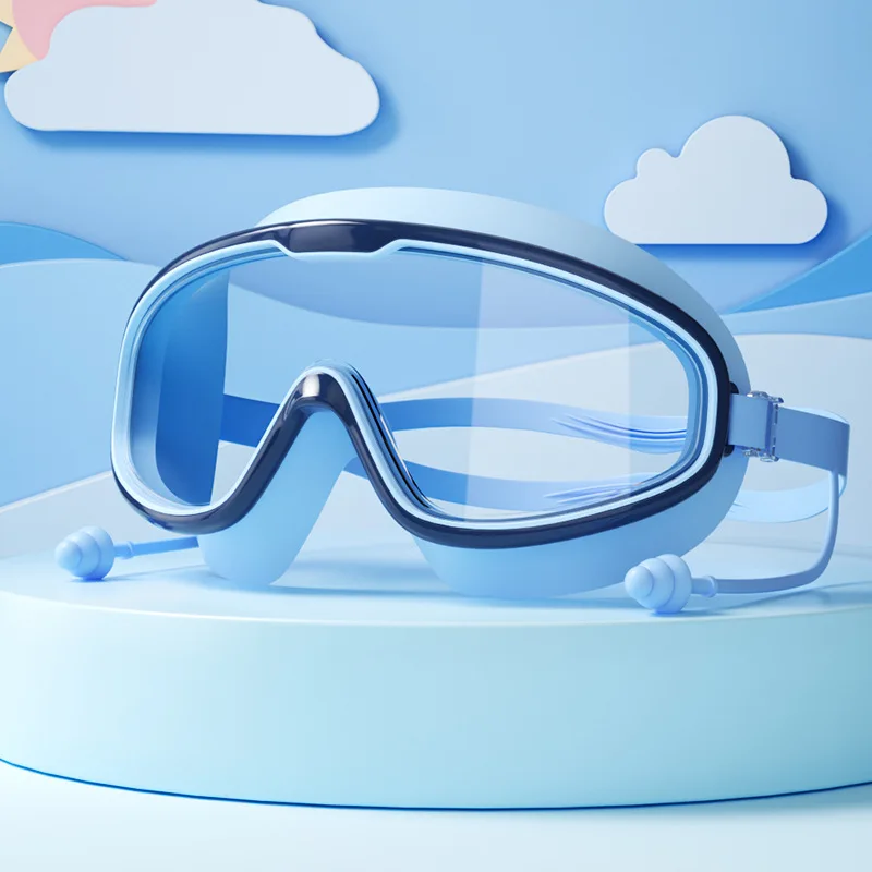 Kinder-Schwimmbrille, großer Rahmen, HD-Ansicht, beschlagfrei, wasserdicht, Kinder-Schwimmbrille, Jungen und Mädchen, mehrfarbig zur Auswahl – Detail 12