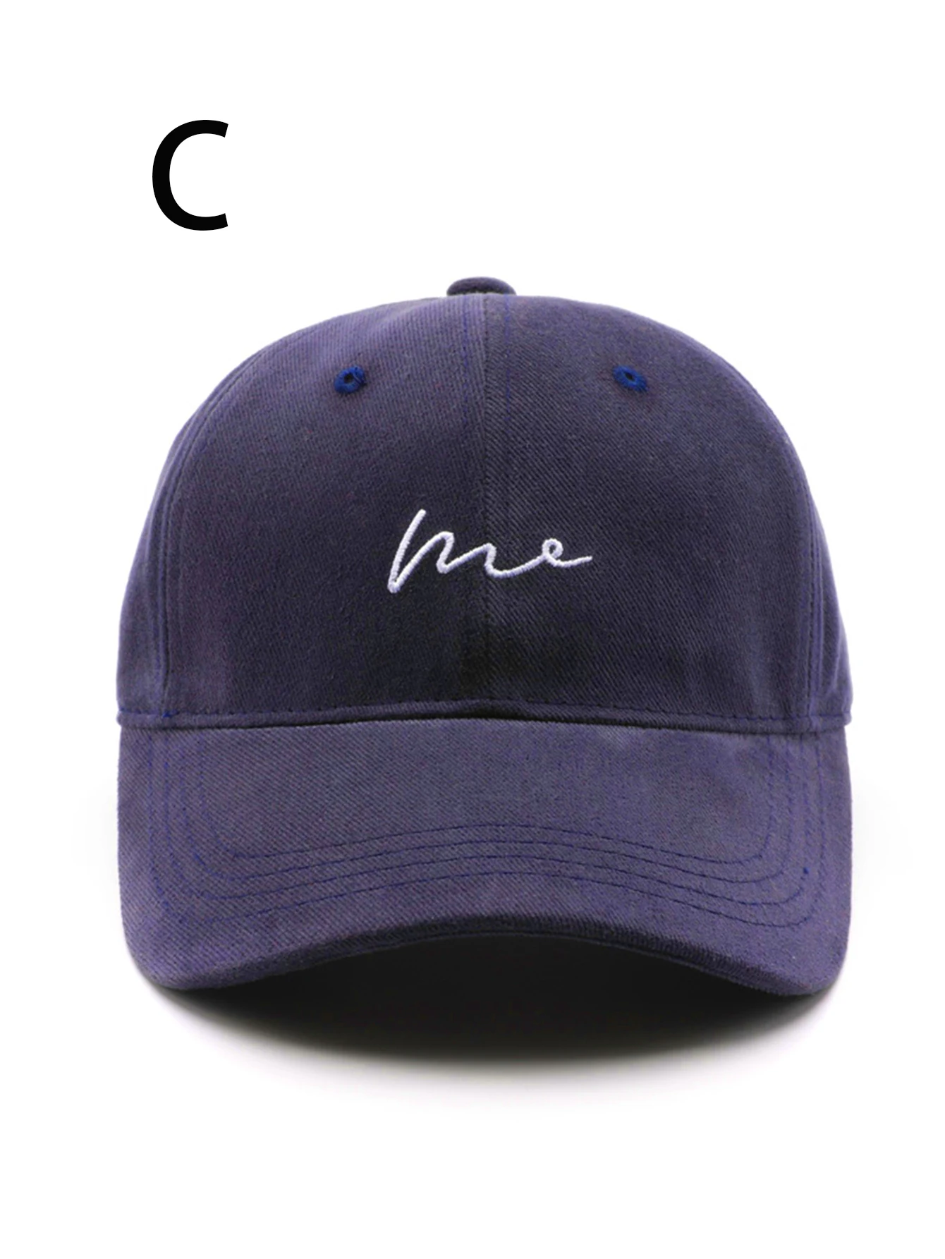 1 unisex all season fashionable pure cotton retro letter me baseball cap image 3